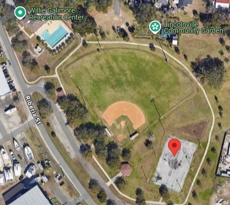 Satellite map of Eddie Vickers Park